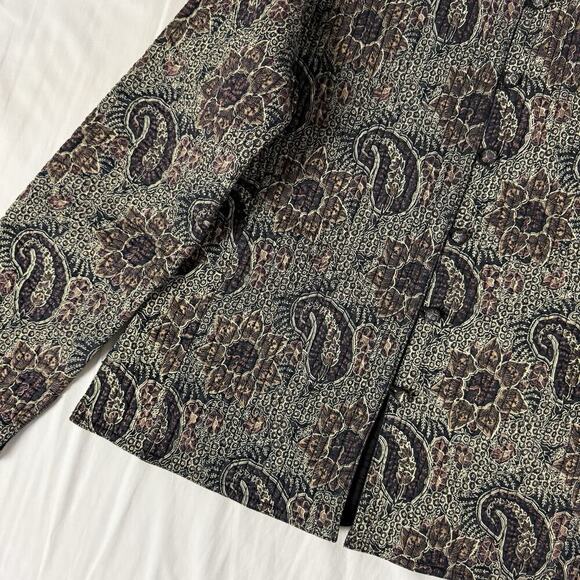 Orvis Reversible Paisley Quilted Jacket Sz S Button-Up Mandarin Cottagecore Boho - Picture 9 of 16